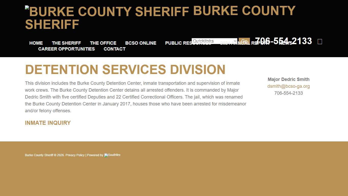 Detention Services Division - Burke County Sheriff