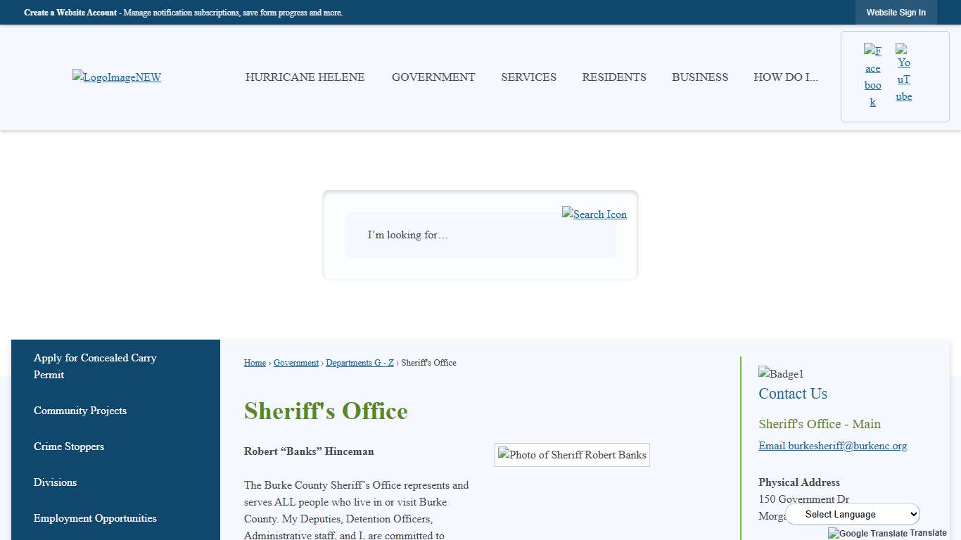 Sheriff's Office | Burke County, NC