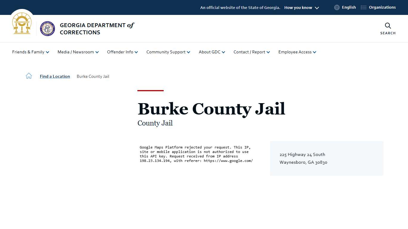 Burke County Jail | Georgia Department of Corrections